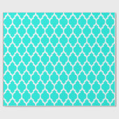 Bright Aqua White XL Moroccan Quatrefoil #4 Cadeaupapier (Vlak)