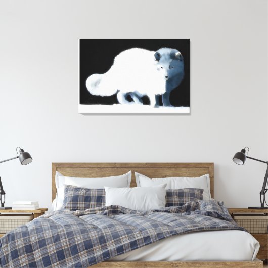 Bright Arctische vos Canvas Afdruk (Insitu (Slaapkamer))