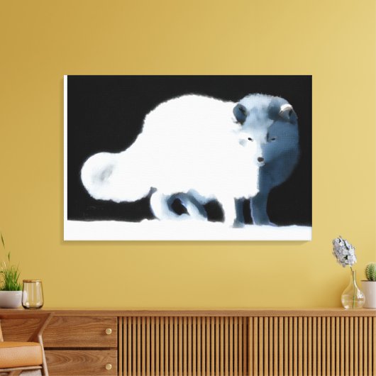 Bright Arctische vos Canvas Afdruk (Insitu (Woonkamer))
