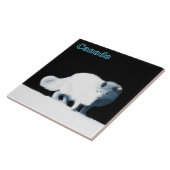 Bright Arctische vos Tegeltje (Zijkant)