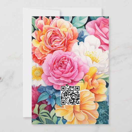 Bright Array Bloemen Zomer Bruiloft Kaart (Achterkant)