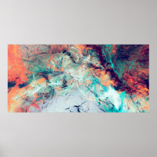 Bright Art Splashes. Abstract painting trendy Poster