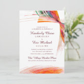 Bright Artsy Abstract Waterverf Brush Bruiloft Kaart (Staand voorkant)