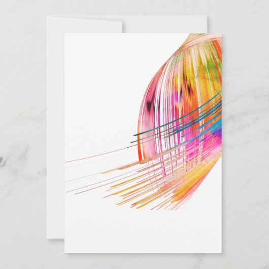 Bright Artsy Abstract Waterverf Brush Bruiloft Kaart (Achterkant)