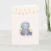 Bright Aura Funny Cute Yoga Cat Friend Birthday Kaart (Voorkant)