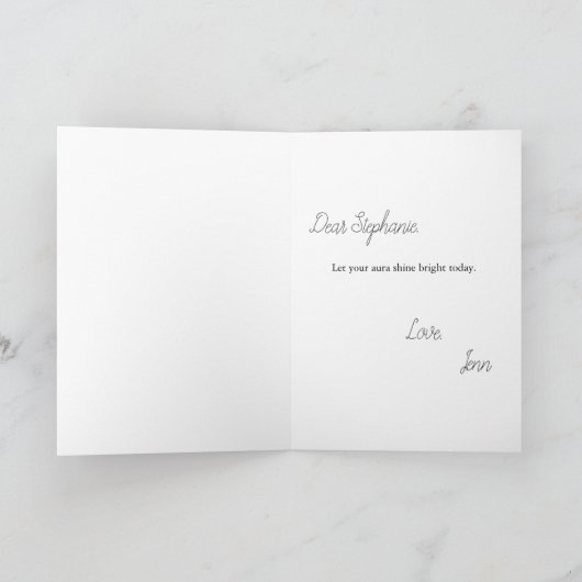 Bright Aura Funny Cute Yoga Cat Friend Birthday Kaart (Binnen)