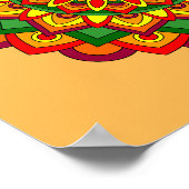 Bright Autumn Colors Floral Mandala Poster (Hoek)