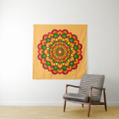 Bright Autumn Colors Floral Mandala Wandkleed (In situ)