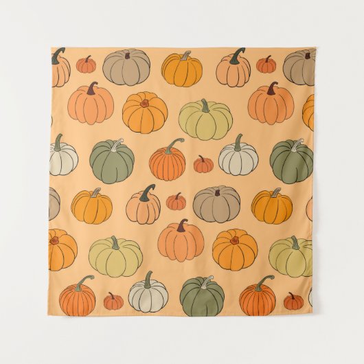 Bright autumn vintage seamless pattern background wandkleed (Voorkant)
