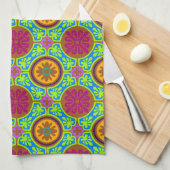 Bright Aztec Tegel Theedoek (Quarter Fold)