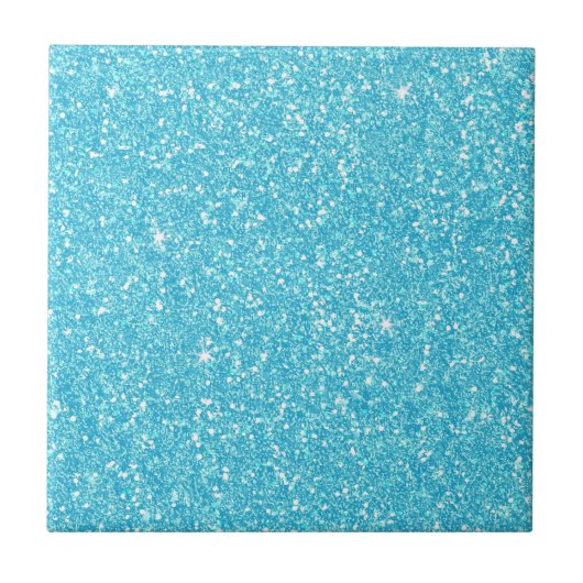 Bright Baby Blue Faux Glitter Tegeltje (Voorkant)