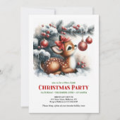 Bright baby fawn Christmas kids invite digital  Kaart (Voorkant)