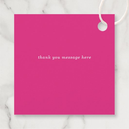 Bright Baby in Bloom Pink Floral Girl Baby shower Bedankjes Labels (Achterkant)