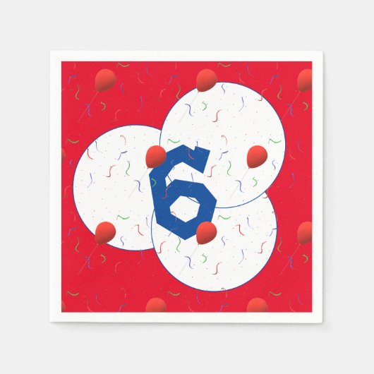 Bright Ballons & Confetti Verjaardag Servet (Voorkant)