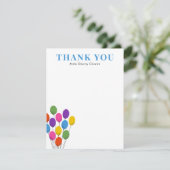 Bright Ballons Verjaardag Dank u Nota Bedankkaart (Staand voorkant)