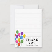 Bright Ballons Verjaardag Dank u Nota Bedankkaart (Voorkant)