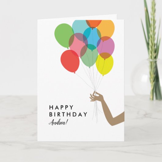 Bright Balloons, aangepaste Happy Birthday Kaart (Voorkant)