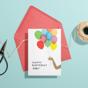 Bright Balloons, aangepaste Happy Birthday Kaart