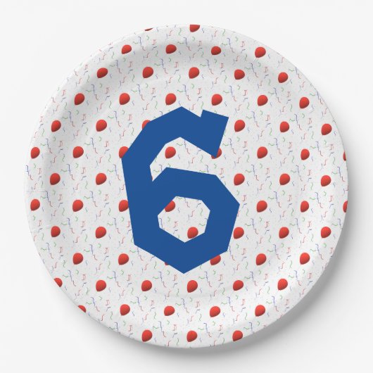 Bright Balloons en Confetti Verjaardag Papieren Bordje (Voorkant)