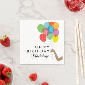 Bright Balloons Gepersonaliseerd Happy Birthday Na Servet (Insitu)