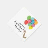 Bright Balloons Gepersonaliseerd Happy Birthday Na Servet (Hoek)