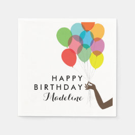 Bright Balloons Gepersonaliseerd Happy Birthday Na Servet