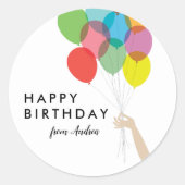 Bright Balloons Happy Birthday Ronde Sticker (Voorkant)
