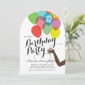 Bright Balloons Volwassen Verjaardagsfeest Kaart (Staand voorkant)