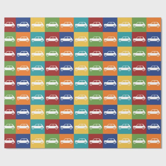 Bright Basics Checkerboard Mini Cooper Cadeaupapier (Vlak)