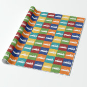 Bright Basics Checkerboard Mini Cooper Cadeaupapier (Uitgerold)