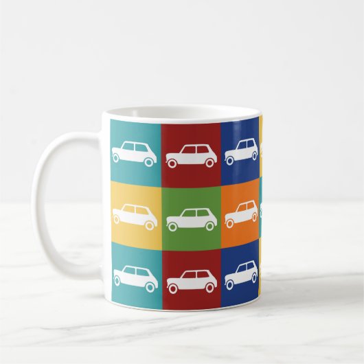 Bright Basics Checkerboard Mini Cooper Koffiemok (Links)
