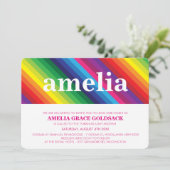 BRIGHT BAT MITZVAH kleurrijke regenboog streep een Kaart (Staand voorkant)