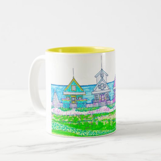 Bright Beach Cottage Gele Mok (Voorkant links)