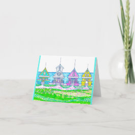 Bright Beach Cottages Note Cards Kaart