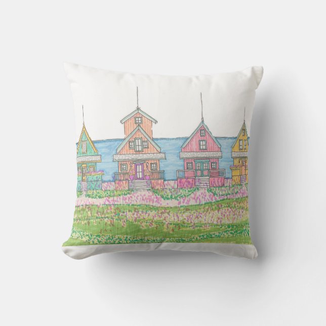 Bright Beach Cottages Outdoor Kussen (Voorkant)