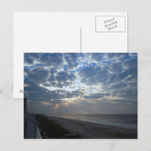 Bright Beach Morning - Oak Island, NC Briefkaart (Voorkant / Achterkant)