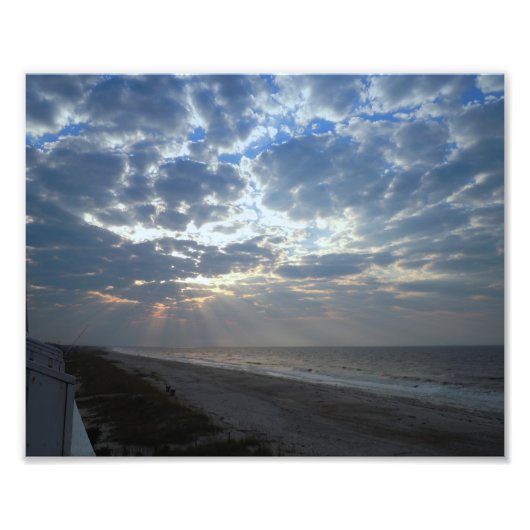 Bright Beach Morning - Oak Island, NC Foto Afdruk (Voorkant)