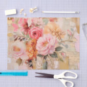 Bright & Beautiful Floral Collage with Torn Paper Tissuepapier (Craft)