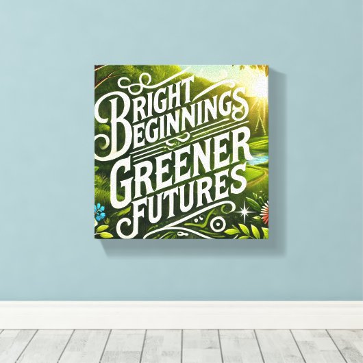 Bright Beginnings AI-kunst Canvas Afdruk (Insitu (Houten vloer))
