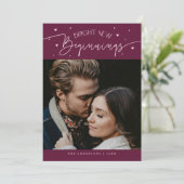 Bright Beginnings New Year Cranberry Photo  Feestdagenkaart (Staand voorkant)