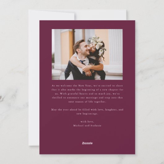 Bright Beginnings New Year Cranberry Photo  Feestdagenkaart (Achterkant)