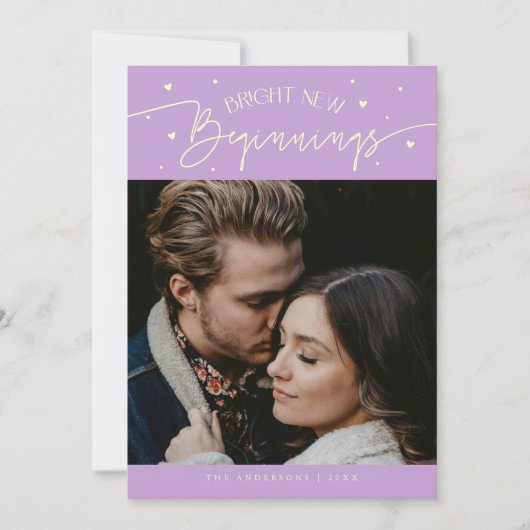 Bright Beginnings New Year Lemon Wisteria Photo Feestdagenkaart (Voorkant)