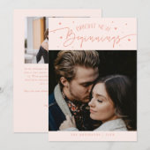 Bright Beginnings New Year Peach Photo Feestdagenkaart (Voorkant / Achterkant)