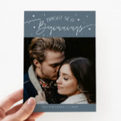Bright Beginnings New Year Slate Blue Photo Feestdagenkaart
