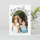Bright Beginnings White Arch New Years Feestdagenkaart (Staand voorkant)
