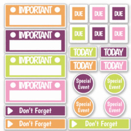 Bright Belangrijke herinneringsplanner Sticker