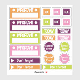 Bright Belangrijke herinneringsplanner Sticker