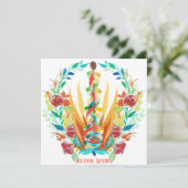 Bright Beltane Maypole Summer Floral Fire Kaart (Staand voorkant)