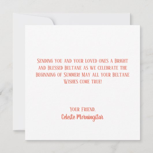 Bright Beltane Maypole Summer Floral Fire Kaart (Achterkant)