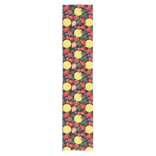 Bright Berries & Lemon Table Runner Korte Tafelloper (Voorkant)